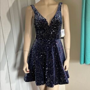 City Studio Midnight Blue Sequin Dress